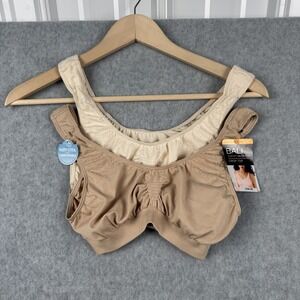 Bali Comfort Revolution Crop Top Bra Womens S Beige 2 Pack Cooling Lightweight